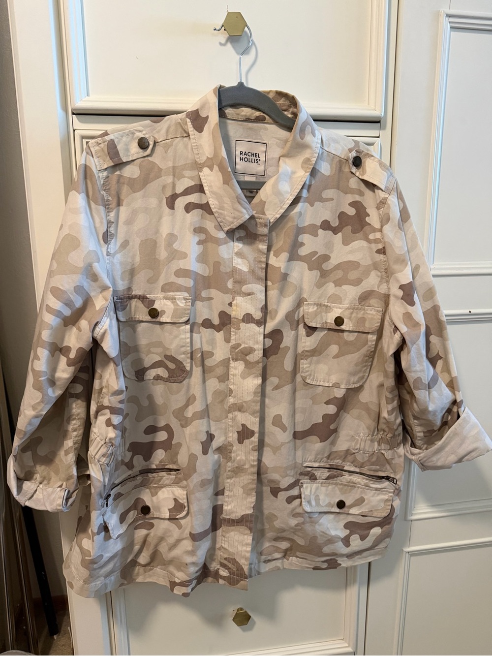 Rachel Hollis Beige Camo Utility Jacket
